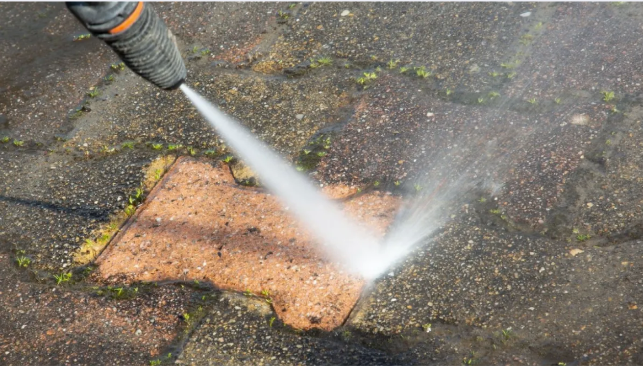 Pressure washing before and after