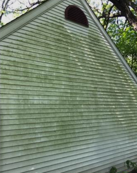 Weathered dirty deck before cleaning